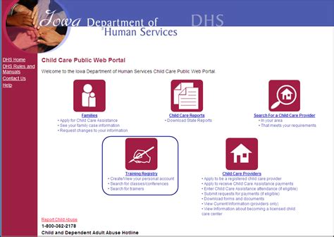 dhs child care provider portal